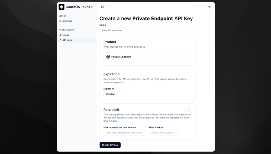 Create API Key Form